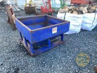 Mini meal bin made to drive under tower bin to fill