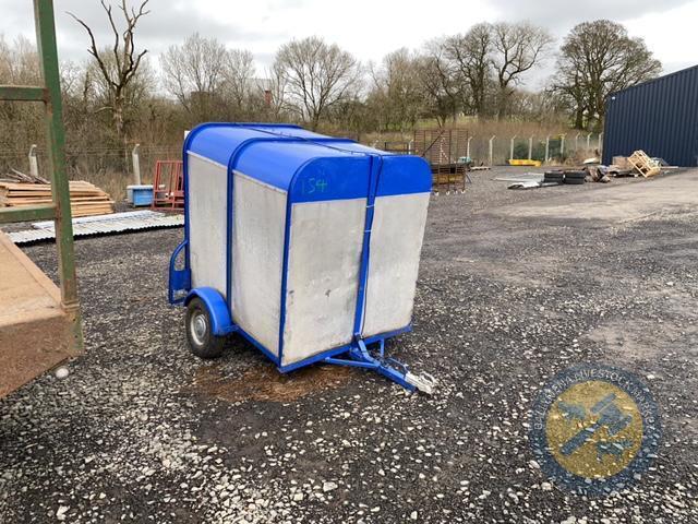 Blue / galvanised sheep/ calf trailer 5x4