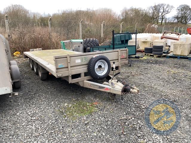 18ft Nugent trailer flatbed triaxle, new brakes & cables, lights working 100%
