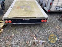 18ft Nugent trailer flatbed triaxle, new brakes & cables, lights working 100% - 8