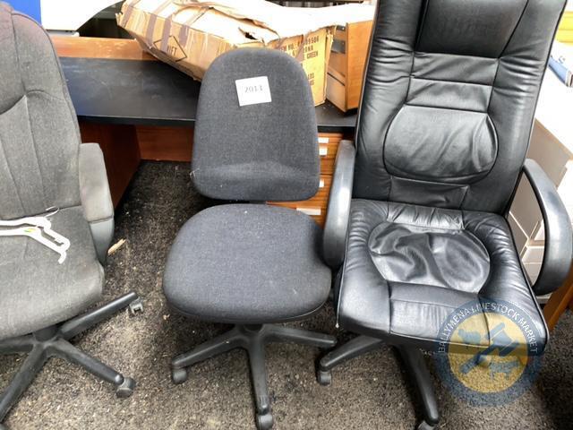 Black material office chair