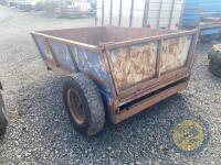 Blue single axle tipping trailer - 4