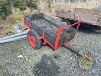 Single axle field trailer with big wheels