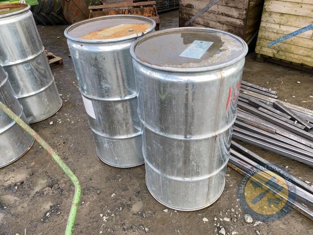 2x galvanised drums
