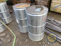 2x galvanised drums