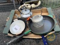 Box lot of pans