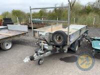 10x5 aluminium floor tipping trayer with jacked legs