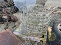 Roll of sheep wire & approx 20 flezer curtains x 10" wide