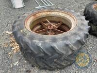 13.6 R38 dual tyres complete with centres - goodyear