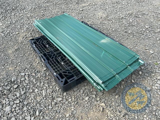 Approx 60 sheets of new shop soiled tin, all green
