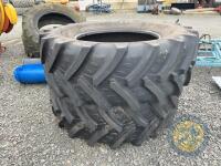 2x Bkt Agrimax tyres 580/70 R38 - 3