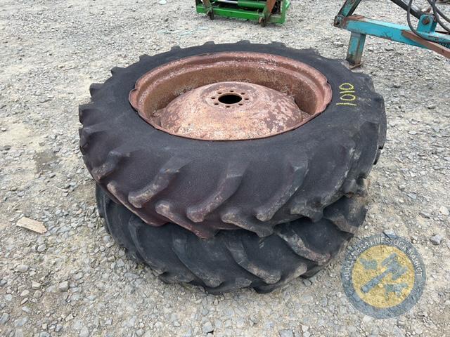 2 x Massey 12.4 R32 Wheels & Complete