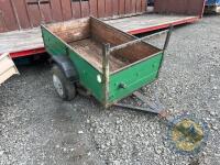 Single axle car trailer 5x3 green