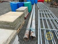 2 Galvanised lamp posts approx 9.5metre - 2