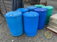 7x Blue barrels