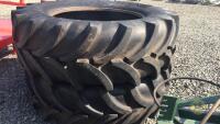 2x Tractor Tyres520/70 R38 Vredestein 50% Tread