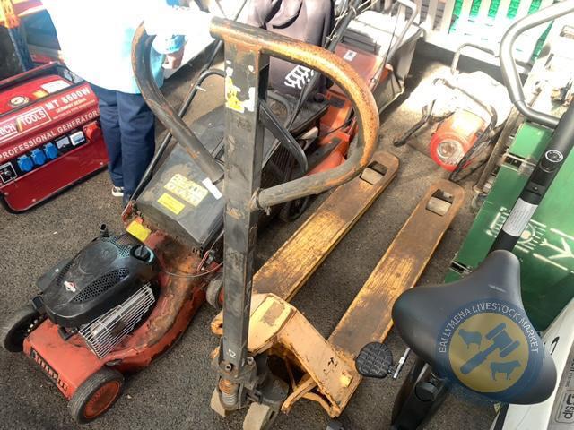 Yellow pallet truck