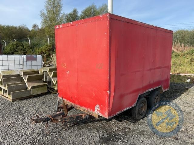 Red Aluminium tandem axle box trailer