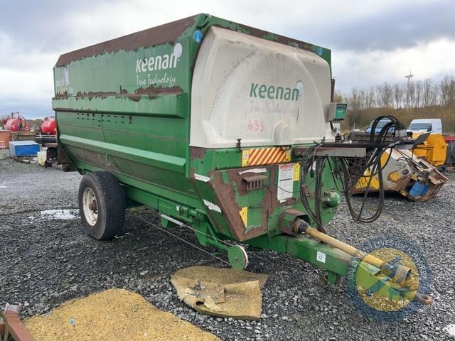 Keenan 340 rear discharge diet feeder relined & checked by Keenan, can feed both sides at same time, with shaft