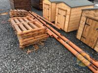 14 16ft Sheep hurdles c/w 4 inch sewer pipe drinkers 7 brackets