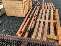 14 16ft Sheep hurdles c/w 4 inch sewer pipe drinkers 7 brackets - 5