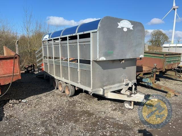 14ft Graham Edwards tri axle trailer with decks, lights & brakes