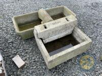 2 Second hand concrete water troughs