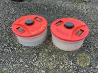 2 cattle lick tubs