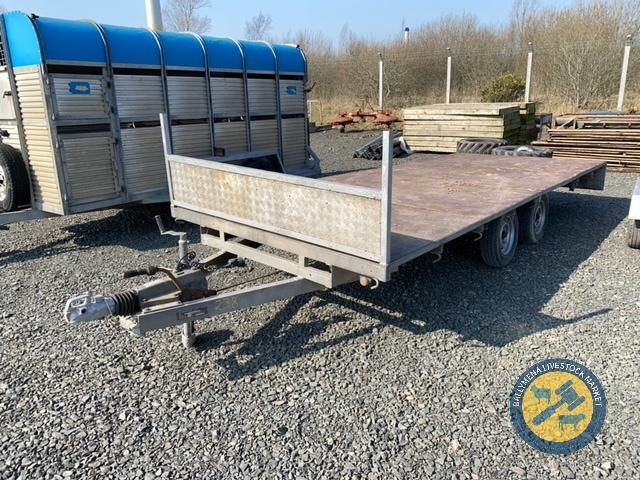 16ft indespension tandem axle flat bed trailer