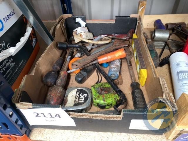 Box lot of tools