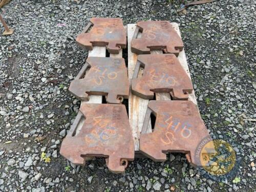 6 Original stamped MF 45kg Tractor weights