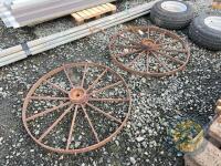 2 steel cart wheels - 2