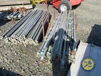 38x 10ft galvanised poles, 21x 6ft galvanised poles, 51x long bars, 47x short bars, 16x middle bars, 16x adjustable feet, 7x stays - 2