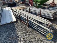 38x 10ft galvanised poles, 21x 6ft galvanised poles, 51x long bars, 47x short bars, 16x middle bars, 16x adjustable feet, 7x stays - 3