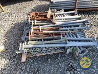 38x 10ft galvanised poles, 21x 6ft galvanised poles, 51x long bars, 47x short bars, 16x middle bars, 16x adjustable feet, 7x stays - 7