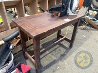 Heavy wood work bench