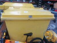 Yellow bin with key