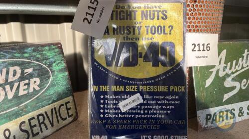 WD 40 rusty tool sign