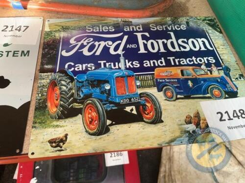 Large tin fordson sign