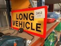 Metal long vehicle sign