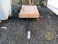 Wooden single axel car trailer spare wheel - 2