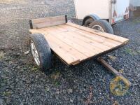 Wooden single axel car trailer spare wheel - 3