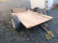 Wooden single axel car trailer spare wheel - 4