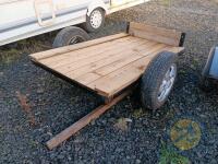 Wooden single axel car trailer spare wheel - 5