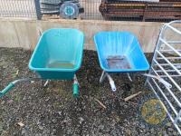 90 litre blue wheelbarrow and 120litre green wheel barrow - 2