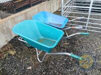 90 litre blue wheelbarrow and 120litre green wheel barrow - 3