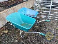 90 litre blue wheelbarrow and 120litre green wheel barrow - 4