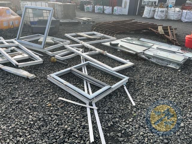 Lot of pvc windows and panes of double glazing