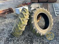 2x front tractor tyres 12.4/R24 Uniroyal