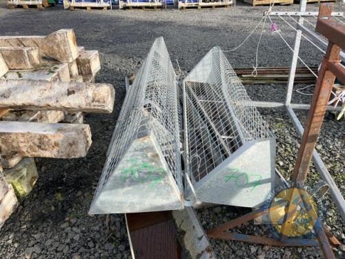 3x galvanised hayracks